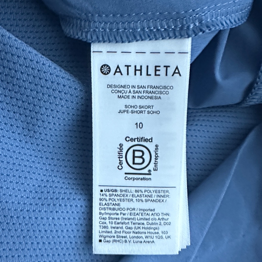 Athleta soho skort Sky Blue Athletic Skort size 10 new - Picture 9 of 9